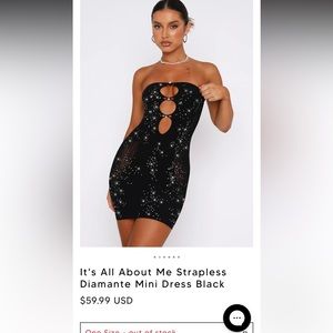 White fox black mini dress